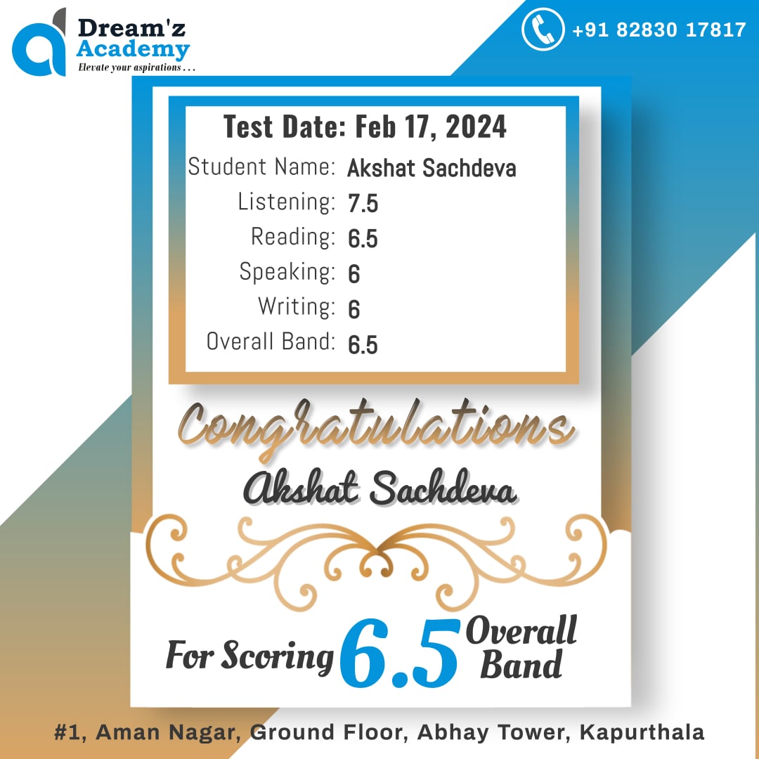 IELTS result 4 — scorecard